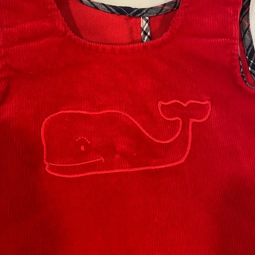 Vineyard Vines infant red corduroy overalls